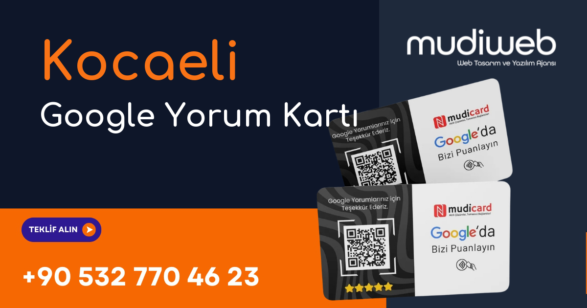 Kocaeli Google Yorum Kartı - Kocaeli Google Review Card - Google Yorum Widget Mudiweb