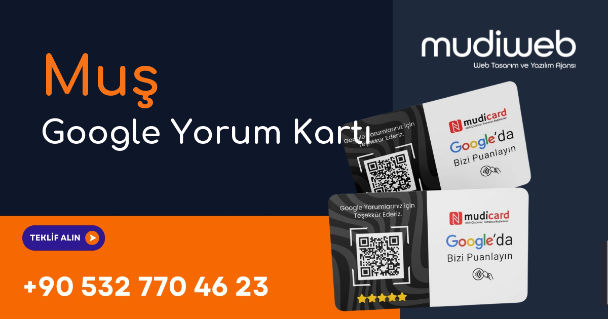 Muş Google Yorum Kartı - Muş Google Review Card - Google Yorum Widget Mudiweb