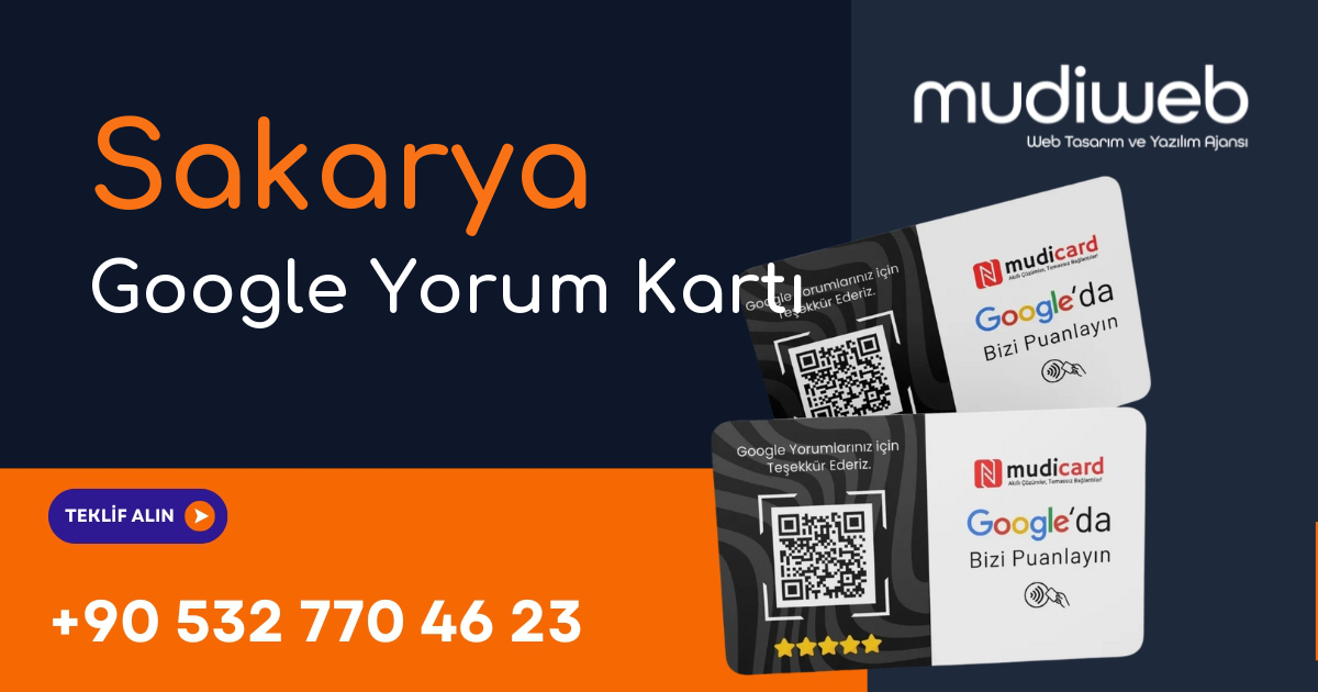 Sakarya Google Yorum Kartı - Sakarya Google Review Card - Google Yorum Widget Mudiweb