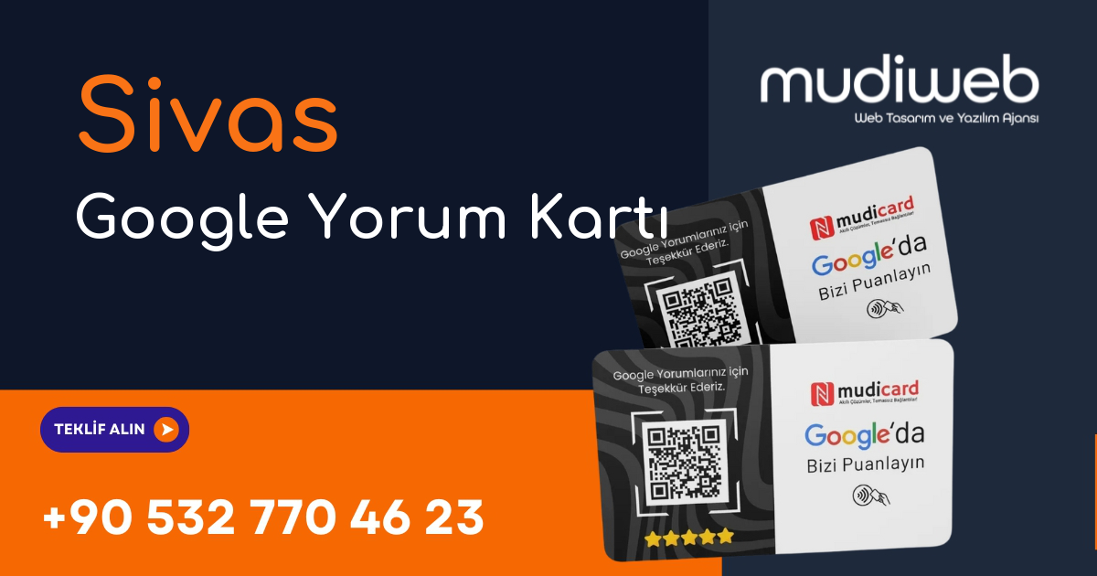 Sivas Google Yorum Kartı - Sivas Google Review Card - Google Yorum Widget Mudiweb