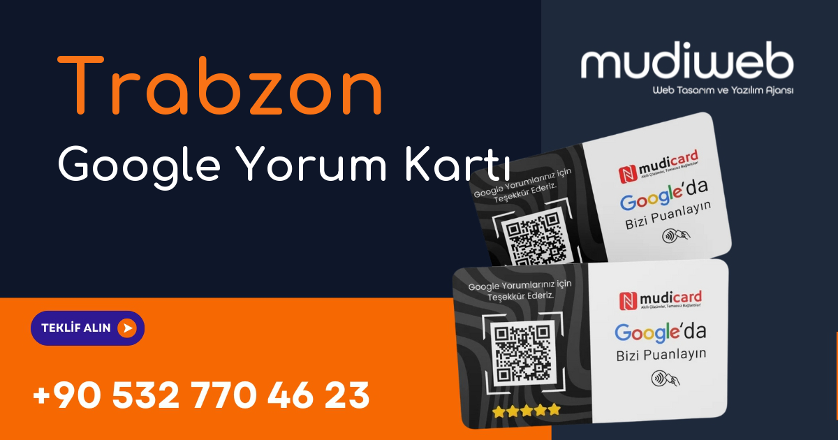 Trabzon Google Yorum Kartı - Trabzon Google Review Card - Google Yorum Widget Mudiweb